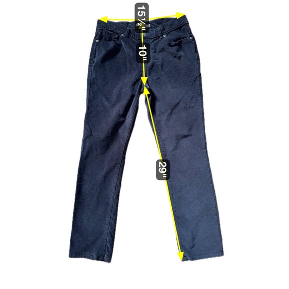 Levi's 724 Classic Straight Corduroy Jeans Size 29 Black Pants Mid Rise - Picture 9 of 9